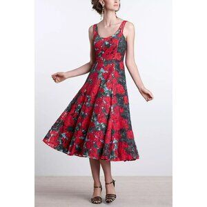 Anthropologie Tracy Reese Noisette Floral Lace Midi Dress Floral Print Size 6